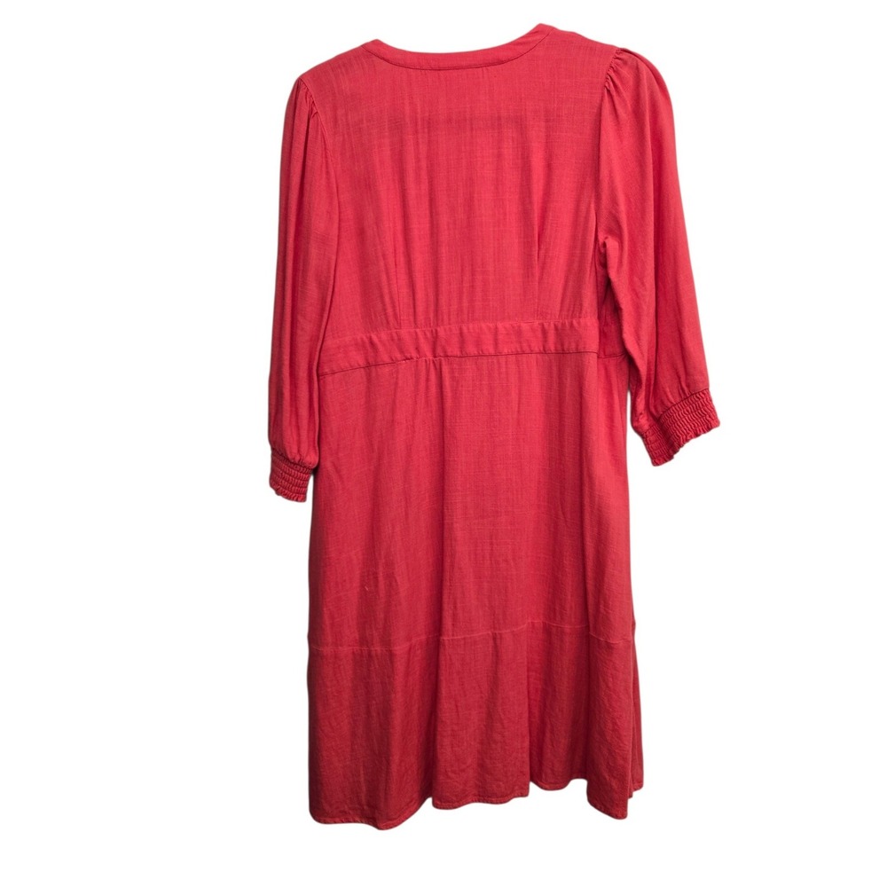 J.Jill Coral Midi Dress Small Casual Lagenlook Minimalist Coastal Grandma Boho - Picture 8 of 8